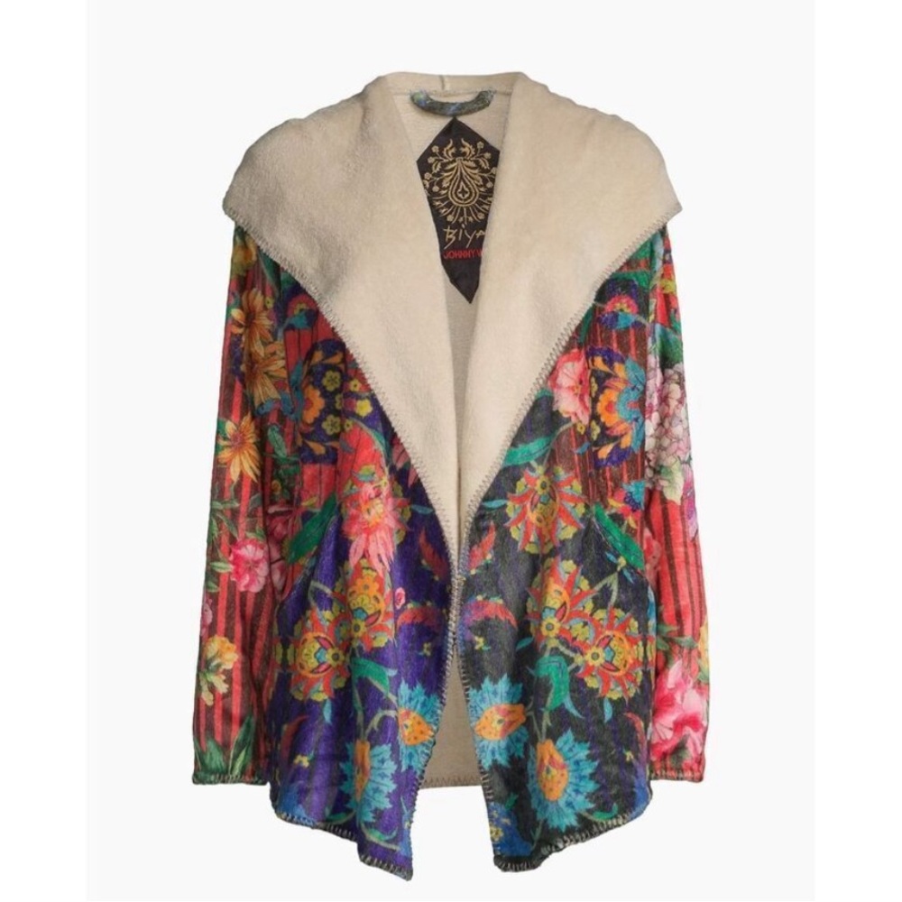 Johnny Was Rico Sherpa Jacket NWT size Large Multi color